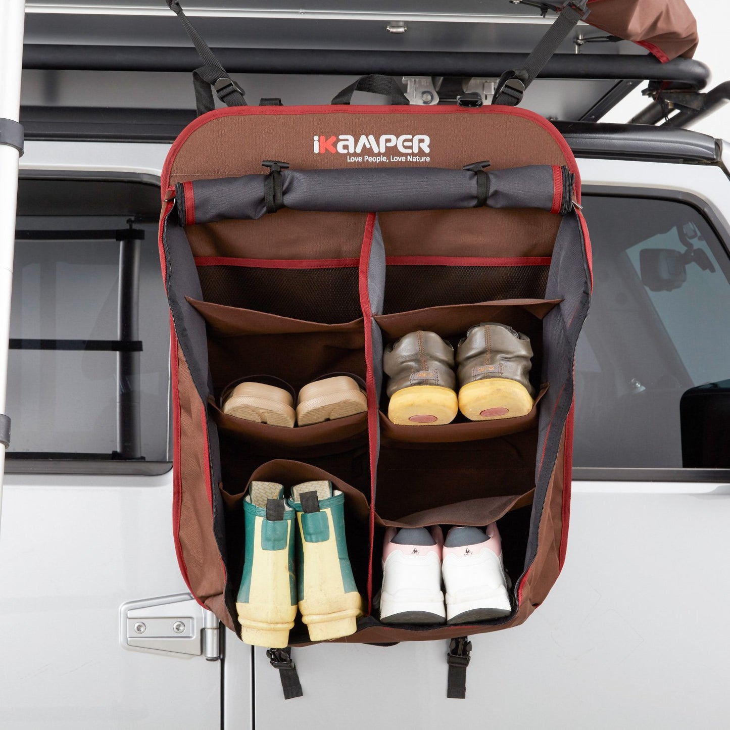 porta scarpe tenda da tetto iKamper, iKamper italia, energy in motion tende